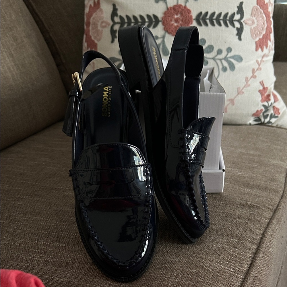 Sonoma Navy Patent Loafers